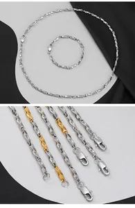 Close-up detail of stainless steel twisted link chain and secure lobster clasp closure