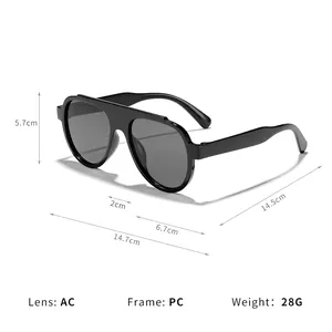 Modern oversized black driving sunglasses for men featuring AC lens and durable PC frame