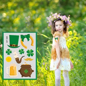 Tatuaggi temporanei trifoglio San Patrizio per bambini con festosi motivi irlandesi