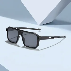 Gafas de sol deportivas rectangulares negras para ciclismo al aire libre y protección