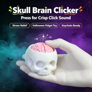 Giocattolo fidget clicker teschio cervello stampato in 3D per Halloween sollievo