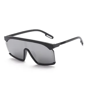 Cool kids oversized shield sunglasses with silver mirrored lenses for sports