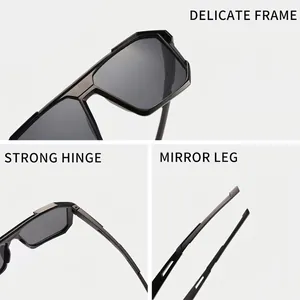 Gafas de sol deportivas rectangulares unisex para ciclismo con lentes de espejo