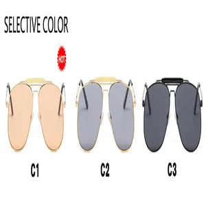 A showcase of selective color options for fashion metal double bridge aviator sunglasses