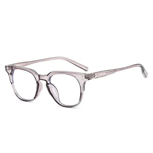 Retro ronde blauw licht filter bril in transparant grijs voor dames en heren.