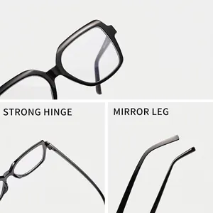 Montature per occhiali anti-luce blu quadrate nere di qualità per donna in dettaglio.
