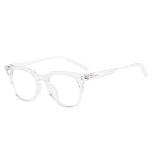 Klassieke transparante ronde anti-blauw licht brilmonturen voor heren en dames retro