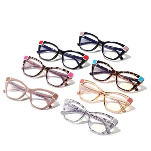 Moderne Katzenaugen-Blaulichtfilter-Brille mit verschiedenen gemusterten Rahmen