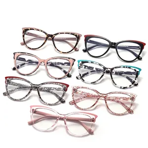 Montature per occhiali cat-eye in TR anti-luce blu in vari colori e fantasie alla moda
