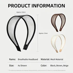 Dimensioni dettagliate del prodotto per fascia in rete traspirante in nero e beige