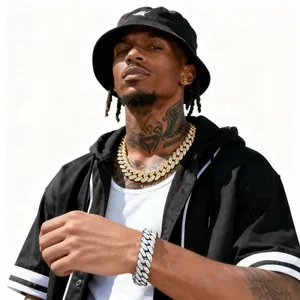 Men's hip hop 15mm iced out Cuban link chain necklace and bracelet set
