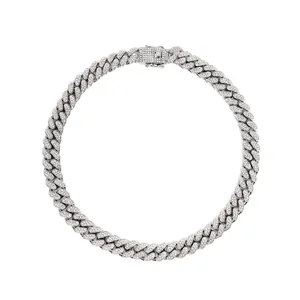 Premium 15mm iced out silver Cuban link necklace hip hop jewelry for men and women