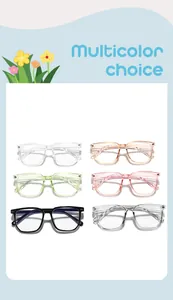Collectie vierkante blauwlichtfilter brilmonturen voor kinderen in diverse kleuren