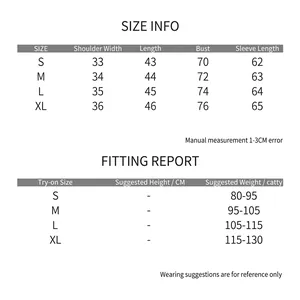 Detailed size chart and fitting guide for women's slim fit long sleeve cropped T-shirt