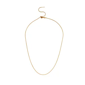 Detailed view of a gold-plated stainless steel snake chain necklace for jewelry making.