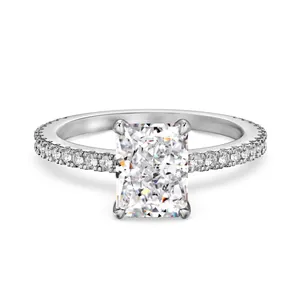 Elegant S925 sterling silver ring featuring a large radiant cut square zircon stone
