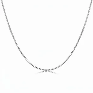 Collier Chaîne Vénitienne en Argent Sterling 925 pour Femmes Minimaliste Plaqué Platine Style Italien Chaîne de Clavicule Bijoux