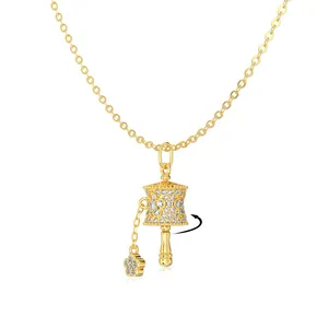 S925 sterling silver gold-plated spinning Mani wheel pendant necklace for women