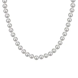 Elegant French style S925 sterling silver necklace featuring grey and white pearls