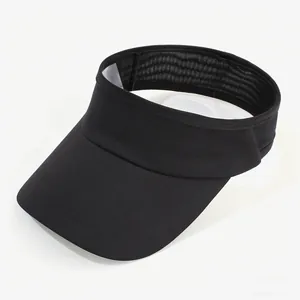 Detailed close-up of a lightweight black sun visor hat for outdoor sports and cycling.