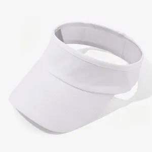 Detailed view of breathable white sun visor hat for outdoor sports activities