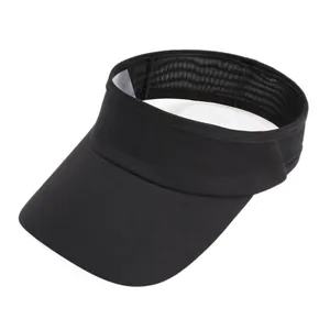 Stylish plain black adult sun visor hat for outdoor cycling hiking and sports activities