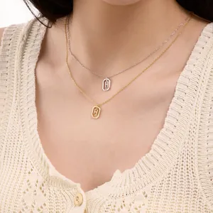 Detailed shot of an S925 silver necklace with an elegant hollow letter A pendant.
