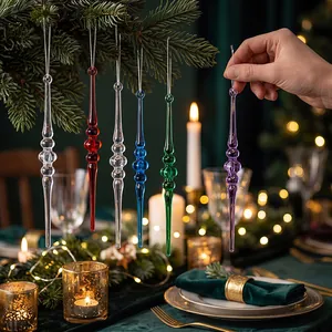Weihnachts-Eiszapfen Aus Acryl Für Weihnachtsbaum-Dekoration Transparente Bunte Hängende Eiszapfen Winter Feiertag Home Party Deko