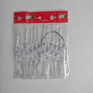 Detailpackung mit 12 transparenten Acryl-Weihnachtseiszapfen-Anhängern für den Weihnachtsbaum