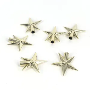 Mini Estrella para Copa de Árbol de Navidad Dorado Transparente Plástico Estrella de Cinco Puntas Ornamento para Decoración de Árbol