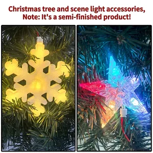 Cimier de Sapin de Noël LED Lumineux Étoile Flocon de Neige Décoration de Fête Accessoires Lumineux Lampe en Plastique Festive