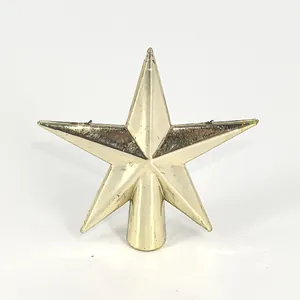 Mini estrella dorada de 4,5 cm para la copa del árbol de Navidad decoración festiva