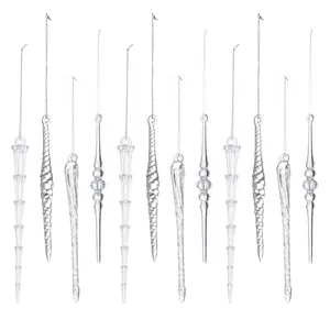 Ensemble de pendentifs stalactites en acrylique pour décoration de sapin de Noël