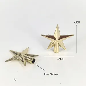 Detalle de estrella dorada de 4,5 cm para copa de árbol de Navidad con agujero de 6 mm