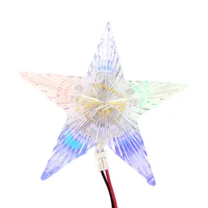 Étoile de Noël lumineuse LED multicolore pour cime de sapin effet fibre optique
