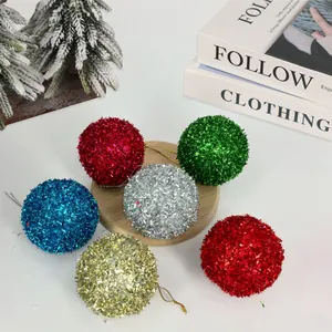 Boules de Noël Décoratives en Mousse à Paillettes Boules Suspendues pour Sapin de Noël Plafond Décoration de Fête Articles Festifs