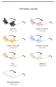 Various colors of dragonfly wing sunglasses with gradient lenses and metal frames