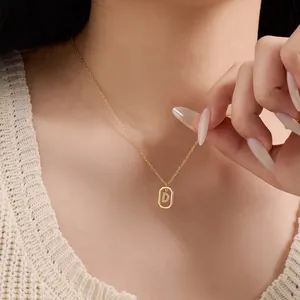 Detailed shot of an S925 silver gold-plated necklace with a crystal 'D' pendant.
