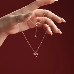 Close-up detail of S925 sterling silver necklace with delicate letter P pendant