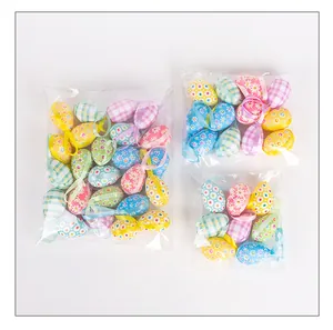 Easter decorative colorful hanging eggs packed in transparent plastic bags