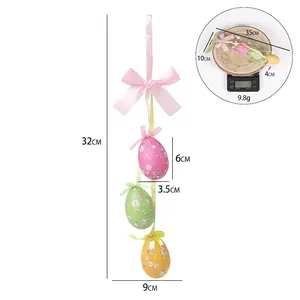 Dimensions détaillées et poids de la décoration suspendue d'œufs de Pâques colorés