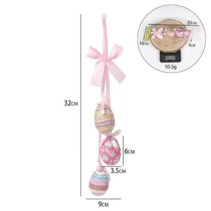 Détail de décoration d'oeufs de Pâques à suspendre avec dimensions et poids 10,5g