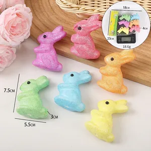 6-pack glitter foam Easter bunny decorations for holiday party venue layout