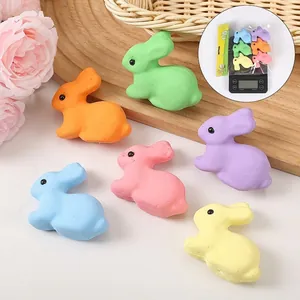 6-pack macaron colored foam artificial Easter bunnies for festive holiday decoration