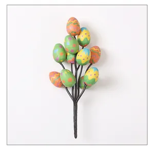 Decorative Easter egg branch with colorful patterned eggs for festive tabletop display
