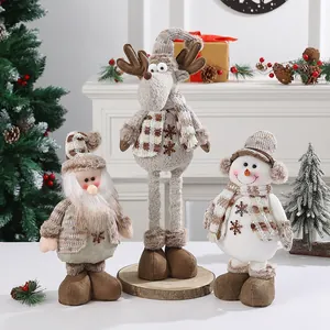 Weihnachtsdekoration Gestrickte Ausziehbare Puppe Weihnachtsmann Schneemann Elch Figuren Für Schaufenster Weihnachtsornamente