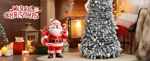 Luxury 1.8m green flocked Christmas tree with warm LED lights for cozy home decor.