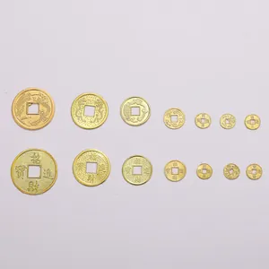 Lot de pièces d'or en alliage de style antique de différentes tailles pour Feng Shui