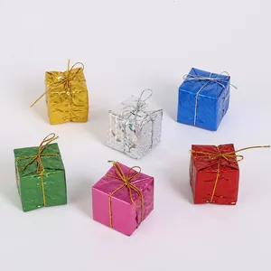Bunte Mini-Laser-Hologramm-Geschenkboxen Set für Weihnachtsbaumschmuck Dekoration