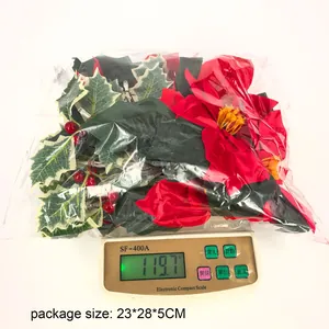 Detailansicht der 2m Weihnachtsstern-LED-Lichterkette auf einer Waage mit 119,7g Gewicht